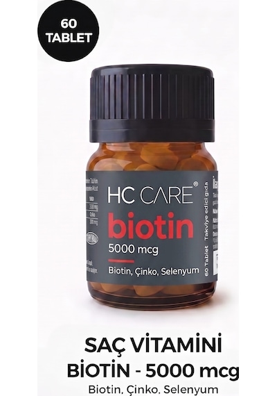 Hc Care Biotin Çinko Selenyum İçeren Saç Vitamini 60 Tablet