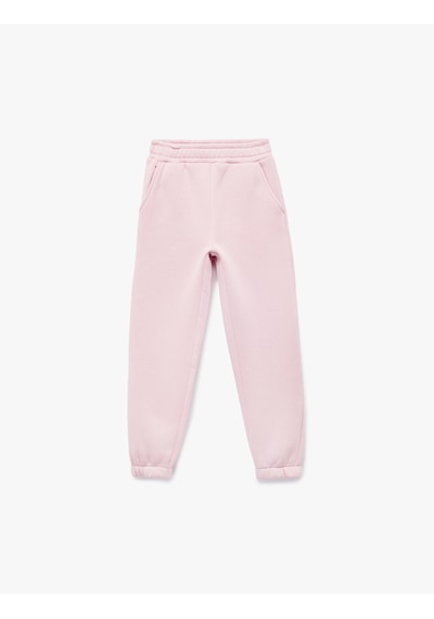Koton Şardonlu Beli Lastikli Baskılı Basic Jogger Eşofman Altı Pembe 6wkg40044ak Gül