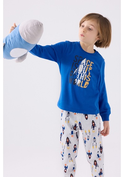 Rolypoly Erkek Çocuk Mavi Pijama Takımı Rp3442-c-v1