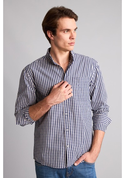 Defacto Regular Fit Klasik Yaka Kareli Poplin Uzun Kollu Gömlek H4805ax26auın59 İndigo-ın59 Defacto Regular Fit Klasik Yaka Kareli Poplin Uzun Kollu Gömlek H4805ax26auın59 İndigo-ın59