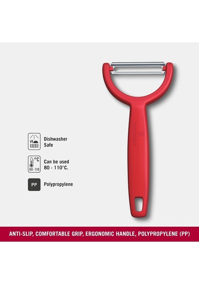 Victorinox Ypso Tırtıklı Kenar Çift Taraf Kırmızı Soyacak, 6.0963.1 Çok Renkli