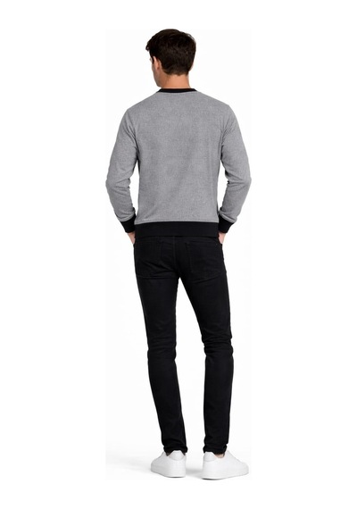 Alexander Gardi Bisiklet Yaka Basic Sweatshirt Unx-145901 Gri
