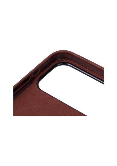 Bloomcase Premium Mono Saddle Brown Apple iPhone Uyumlu 17 Pro Max/ 18 Pro Max 6.9" Hakiki Deri Magsafe Kılıf Kahverengi