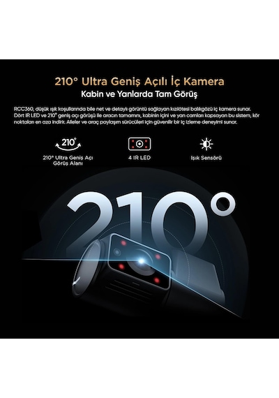 Rcc360 A329s / A329sw Uyumlu 2k Quad Hd Kızılötesi Balıkgözü İç Kamera Belirtilmemiş