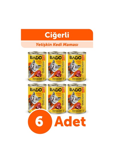 Bado Yetişkin Yaş Kedi Maması Ciğerli 400gr 6lı