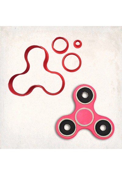 Fidget Detay Kurabiye Kalıp Seti 4 Lü KIrmızı