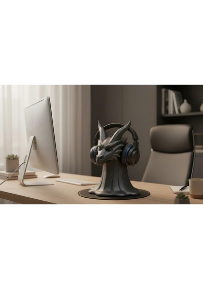 Happy3dworld Ejderha Kafası Kulaklık Standı, 3d Baskı Fantastik Gotik Model