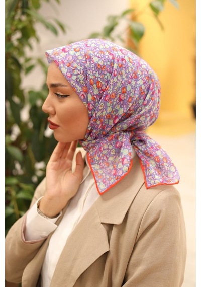 Silk Home Karanfil Desen Soft Pamuk Eşarp Lavanta