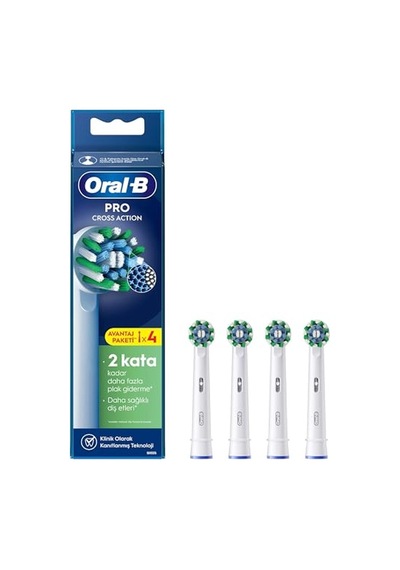Oral-b Cross Action X-filament Şarjlı Diş Fırçası Yedek Başlığı 4 Adet