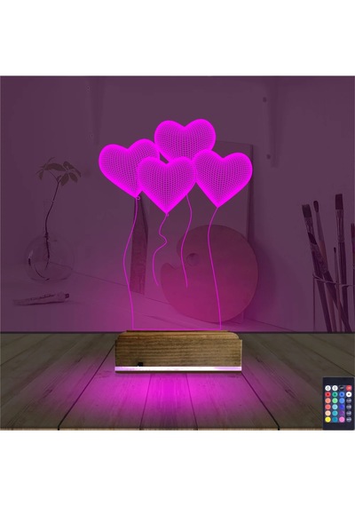 Luvivia Kalp Sevgiliye Hediye 3d Lamba - Masa Gece Lambası