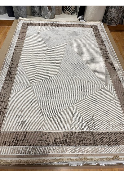 Bertuğ Halı Ada Serisi 015 Salon Oturma Odası Halısı 6m2 200x290 Kahverengi - Krem