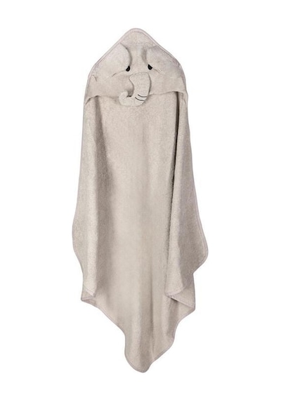 Porland Sty Elephant Kapüşonlu Gri Çocuk Havlu 100x100 0 - 4 Yaş