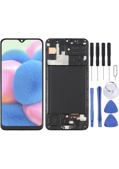 Samsung Galaxy SM-A307 Uyumlu A30S LCD Full Çıtalı Ekran