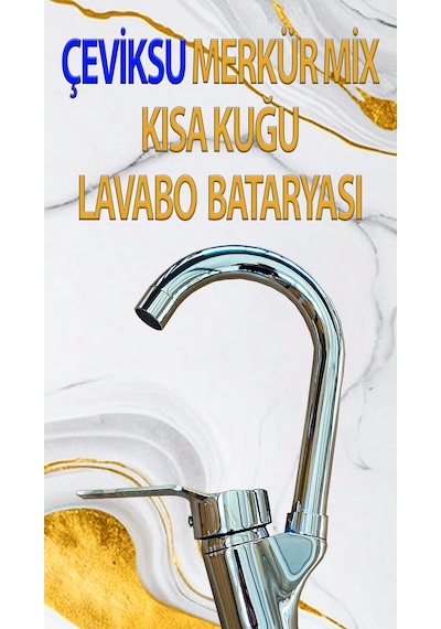 Merkür Mix Kısa Kuğu Model Lavabo Bataryası Krom