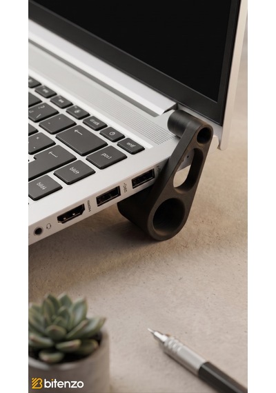 Taşınabilir Mini Laptop Standı V2 - 2'li Set Ergonomik Yükseltici Aparat - Siyah