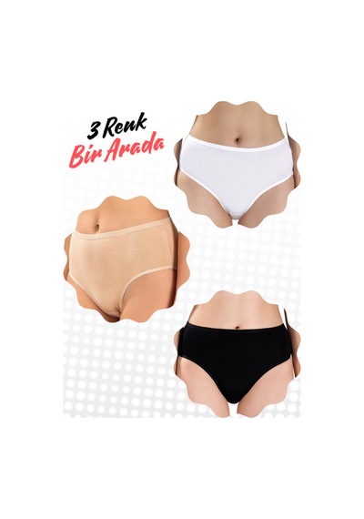 Yüksek Bel Bato Tarzında Bikini 3 Lü Adet Ekonomik Set Ultra Kalitededir 3renkli