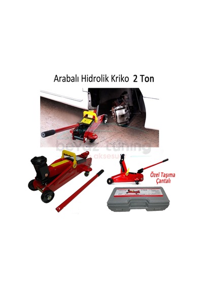 Arabalı Hidrolik Kriko 2 Ton Plastik Çantalı