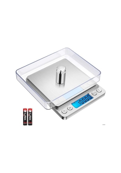 Dijital Hassas Terazi 3 Kg/0.1g Lcd Ekranlı, Şeffaf Kapaklı, Paslanmaz Çelik Platform, Takı, İlaç, Laboratuvar Ve Mutfak İçin Açık Bej