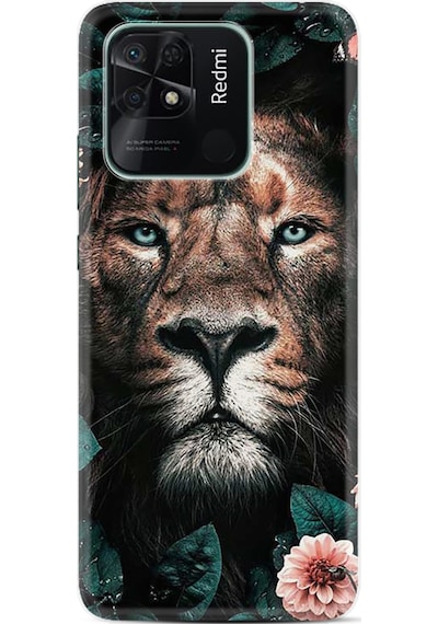Xiaomi Redmi 10C Kılıf Resimli Desenli Baskılı Silikon Leon Flowers 1307