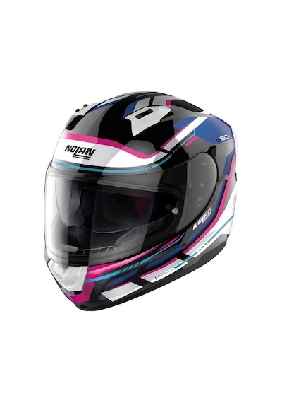 Nolan N60-6 Lancer 065 Kapalı Kask Beyaz Mavi Pembe Siyah