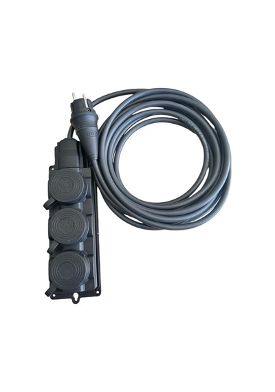 3'lü Grup Priz%100 Bakır Kablo 3x2.5mm Ip44 Sertifikalı Isıtıcı, Şantiye, Ağır Akıma Uygun Siyah, 30 Metre Standart