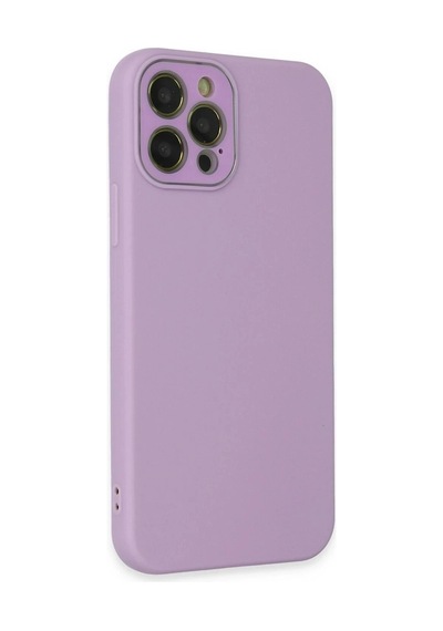 Mey İthalat iPhone Uyumlu 12 Pro Max Kılıf Lansman Glass Kapak - Lila