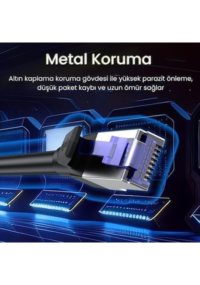 Cat7 10gbps Gigabit 600mhz Ftp Rj45 Ethernet Kablosu 10 Metre