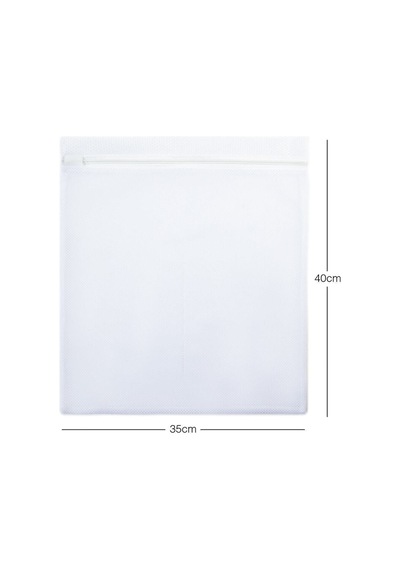 Beyaz Fermuarlı Ayakkabı Çamaşır Yıkama Filesi Torbası 35x40 Tr Beyaz Diğer