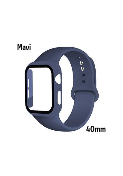 Ally Apple Uyumlu  Watch 4-5-6 40 MM Silikon Kordon Kayış Ve Ekran Koruyu