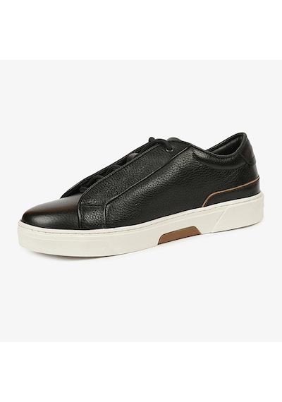 Greyder 17420 Erkek Siyah Hakiki Deri Sneaker Ayakkabı Siyah