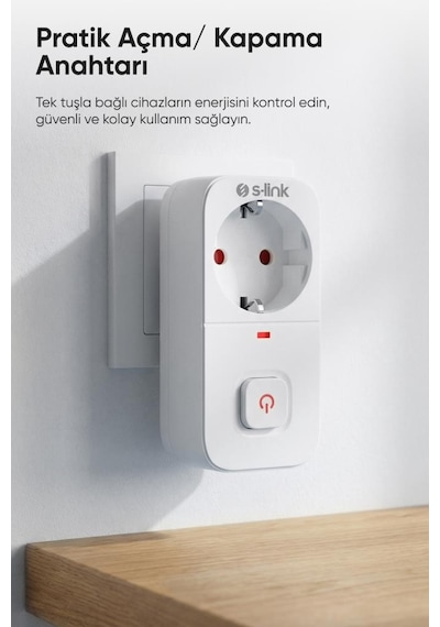S-link Sl-010 Bykalite 5li Set 16a/250v 750 Joule Anahtarlı Isıya Duyarlı Devre Ve Akım Korumalı Tekli Priz 0.2 M
