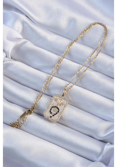 316l Çelik Zincir Gold Renk Zirkon Taşlı Minimal Papatya Figürlü Tarot Kolye Çok Renkli
