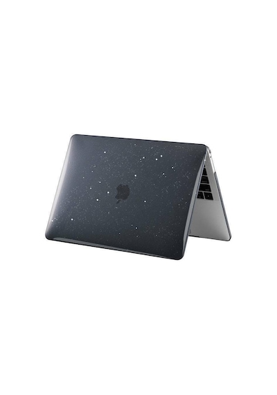 Apple MacBook Uyumlu Air 13.6 Inç A2681 M2 - A3113 M3 Işlemcili Koruma Kılıfı Parlak Simli Kılıf Hardcase Kapak Parlak Simli Siyah