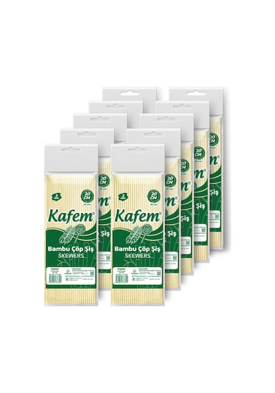 Kafem Bambu Çöp Şiş 20 cm 3 mm 100 Lü X 10 Paket