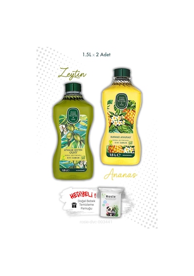 Ayvalık Zeytin Çiçeği Ve Hawaii Ananas Sıvı Sabun 1.5l Ve Rosıe