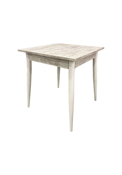 Mendel Masa Ve Bahar Çapraz Sandalye Takımı, Kristal, 70x70 Beyaz