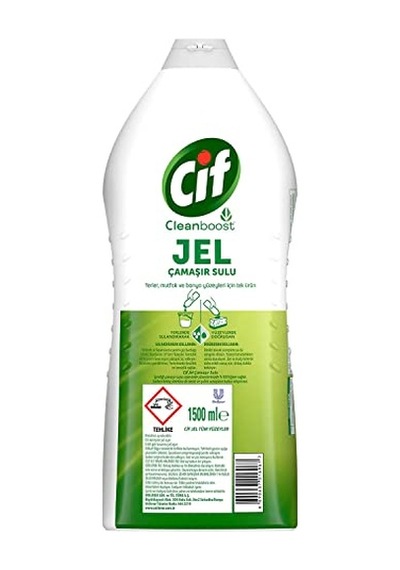 Cif Jel Yüzey Temizleyici Cleanboost Tüm Yüzeyler İçin Leke Çıkarıcı Çamaşır Sulu Bahar Ferahlığı 1500 Ml