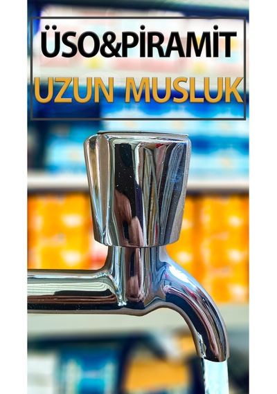 Üso Piramit Model Musluk 1/2'' Uzun Tip Lavabo Evye Bahçe Dış Mekan Uyumlu
