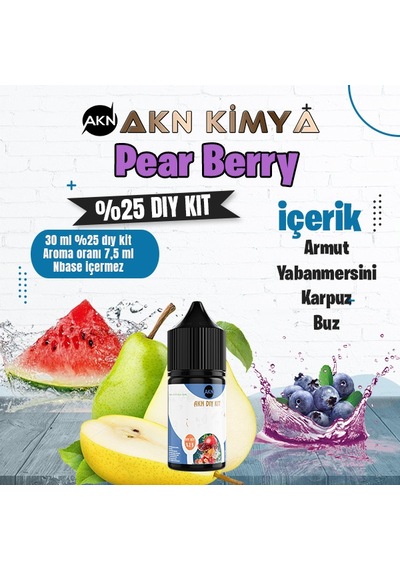 Pear Berry Yoğun Dıy Kit Armut Yabanmersini Karpuz Buz Gıda Aroması %25 Oranda Aroma İçerir Hazır Değildir 30 Ml