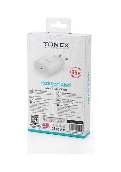 Tonex Apple Uyumlu iOS 35w Type-c To Type-c 35w 3.4a Yeni Nesil Şarj Aleti Seti