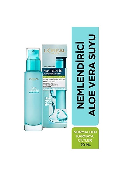 Nem Terapisi Aloe Vera Suyu, Nemlendirici Ve Ferahlık Etkili Krem, Normalden Karmaya Ciltler 70 Ml