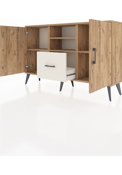 Arges Konsol 4 Raflı Tek Çekmeceli 2 Kapaklı 132x30x83 Çam-çam/aytaşı Çam/aytaşı Arges Konsol 4 Raflı Tek Çekmeceli 2 Kapaklı 132x30x83 Çam-çam/aytaşı Çam/aytaşı
