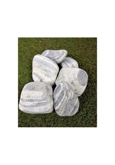 Siyah-beyaz Çizgili Dolomit Taş 10 Kg 6-10 Cm Siyah Beyaz Dolomit Dere Taşı Çakıl Taşı Bahçe Taşı Diğer