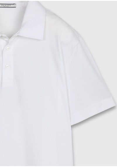 Ramsey Beyaz Düz Pamuk Karışımlı T-shirt