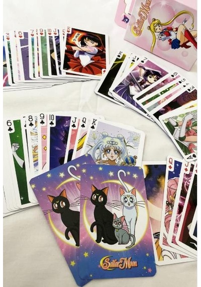 İskambil Kağıdı Anime Sailor Moon Poker Oyun Kartı 54 Adet İskambil Destesi
