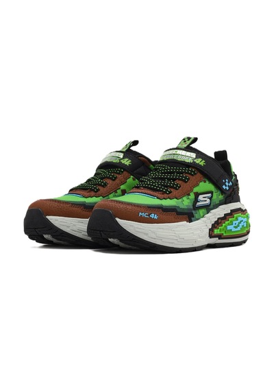 Skechers Mega-craft 4 K Kids Sneaker Lastik Bağcıklı Cırtlı Çocuk Ayakkabısı Yeşil Yeşil