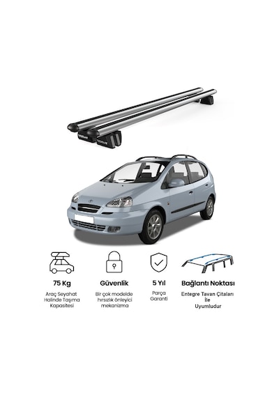 Pençe Daewoo Rezzo 2005-2008 Uyumlu Gri Ara Atkı 109cm Port Bagaj Tavan Barı