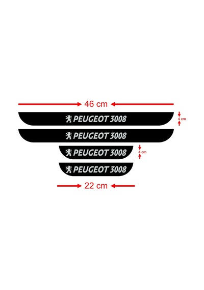 Peugeot 3008 Kapı Eşiği 4 Lü Aksesuar
