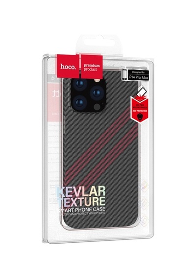 Hoco Apple Uyumlu iPhone 14 Pro 6.1 Kılıf Kevlar Texture Darbe Emici Telefon