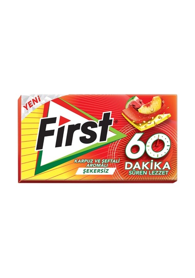 First 60 Dakika Sakız 27 G Karpuz&şeftali Ferahlatıcı Sakız 3'li Ekonomik Paket - 3 Adet Tarı